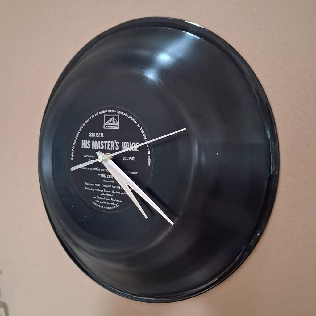 Bespoke Concentric Upcycled LP Record Clock - The Critic - His Master's Voice