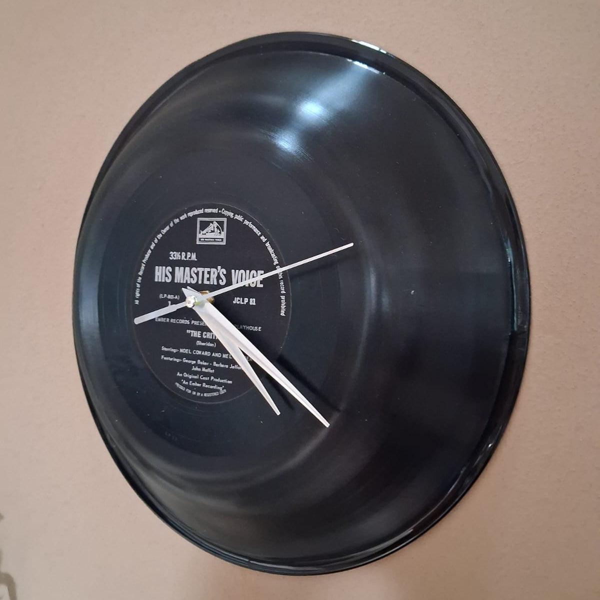 Bespoke Concentric Upcycled LP Record Clock - The Critic - His Master's Voice