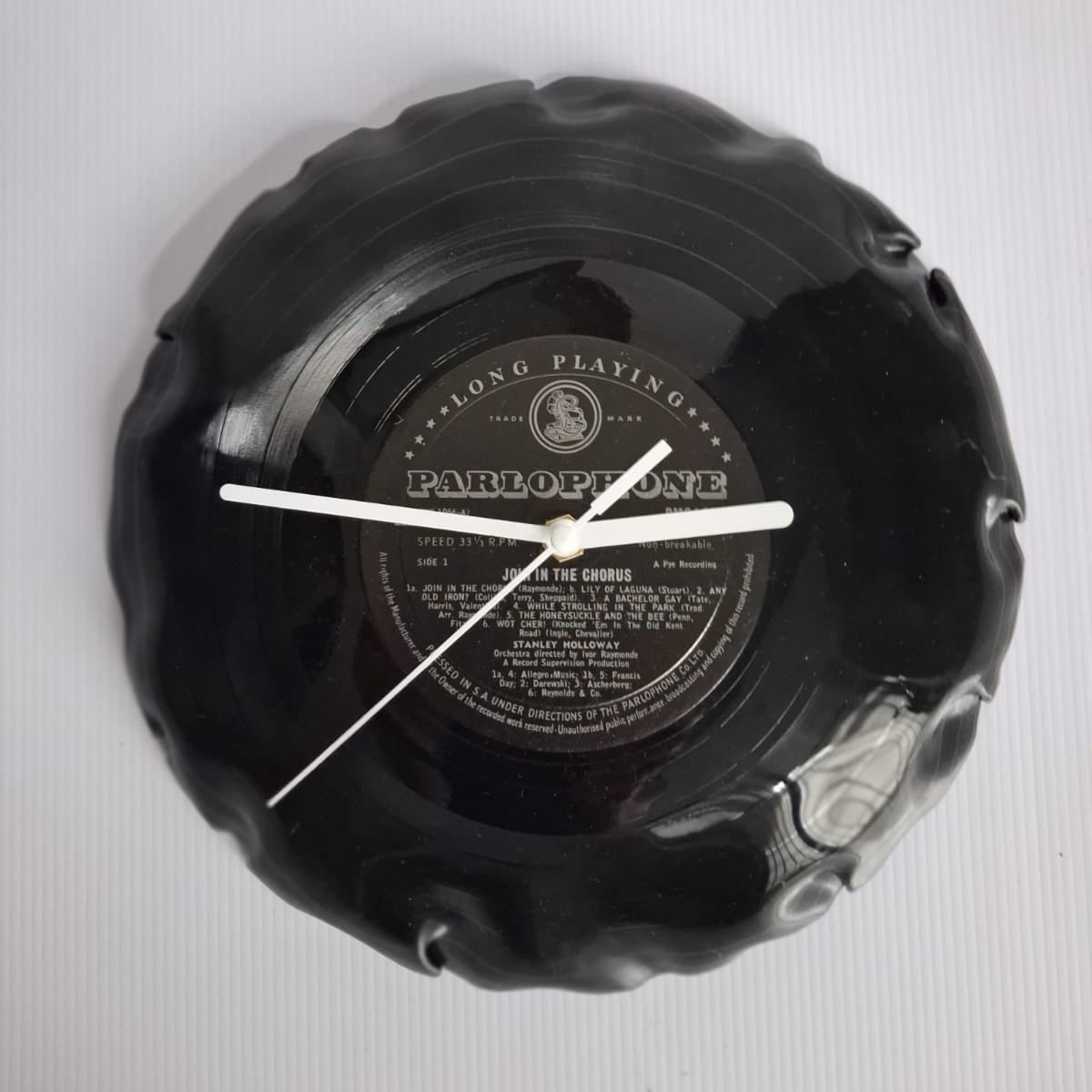 Bespoke Loose Formed Tight Fold Upcycled LP Clock - Parlophone - Join in the Chorus