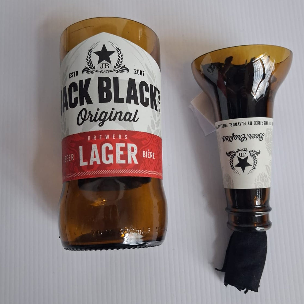 Bespoke Upcycled Beer Bottle Self-watering Planter