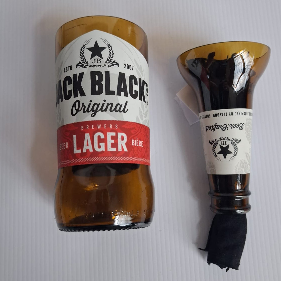 Bespoke Upcycled Beer Bottle Self-watering Planter