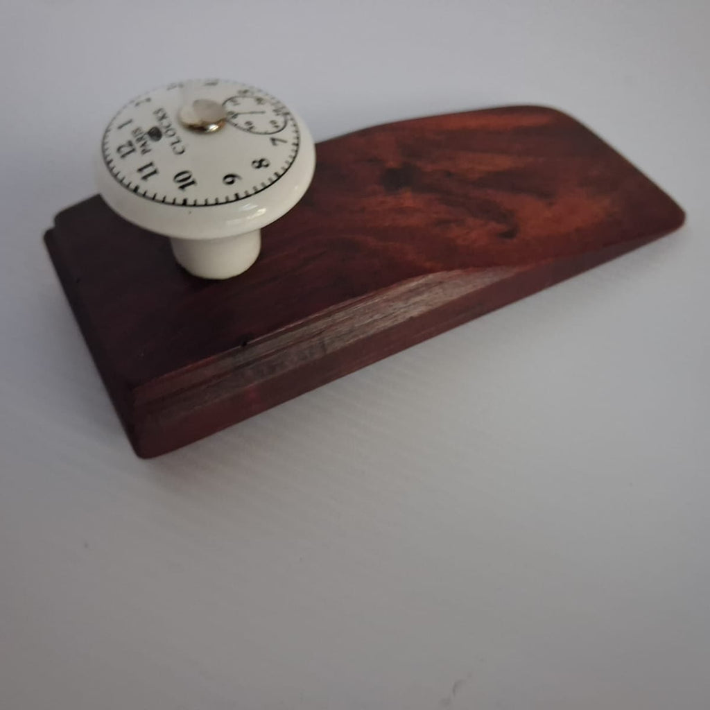 Wooden Door Wedge / Stopper - Clocks - Wide