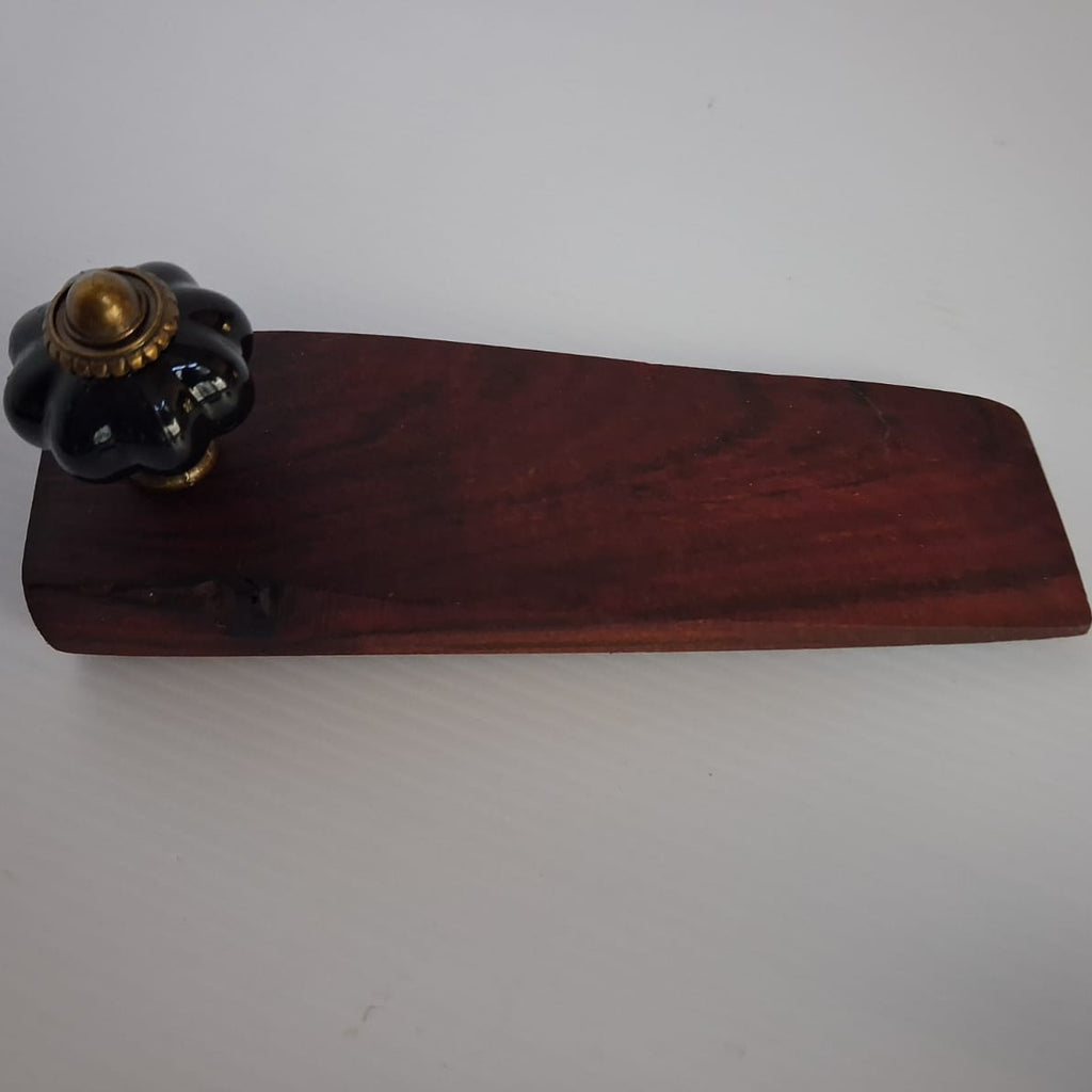 Wooden Door Wedge / Stopper - Black Knob - Narrow