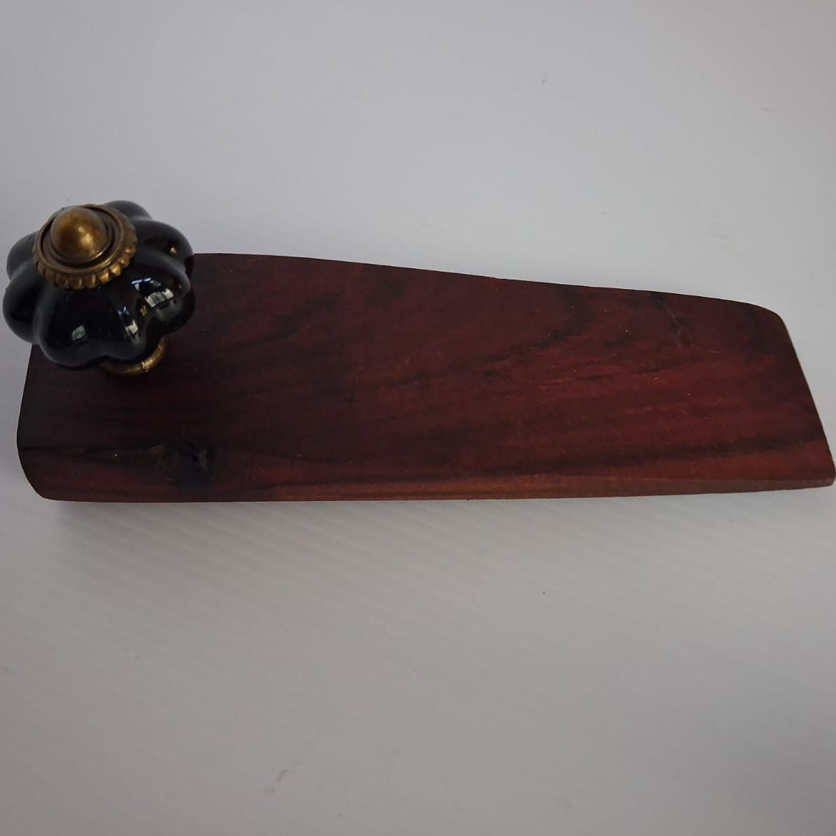 Wooden Door Wedge / Stopper - Black Knob - Narrow
