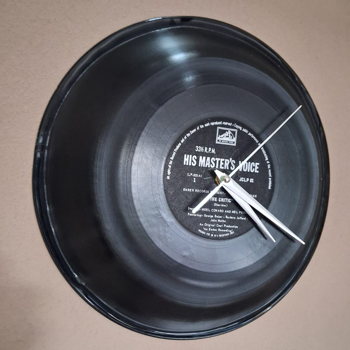 Bespoke Concentric Upcycled LP Record Clock - The Critic - His Master's Voice