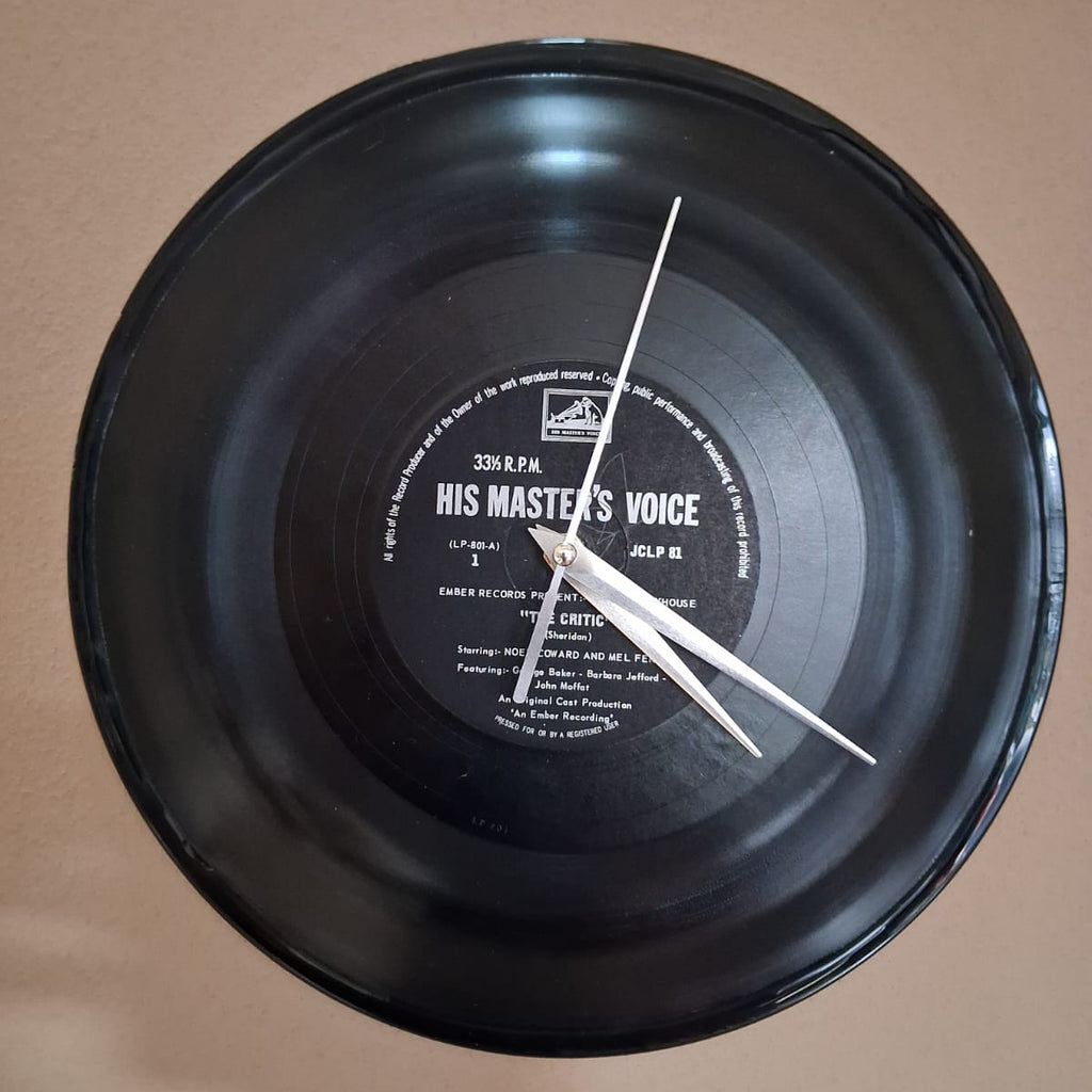 Bespoke Concentric Upcycled LP Record Clock - The Critic - His Master's Voice