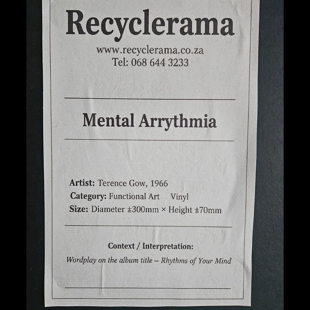 "Functional Art" Bespoke Upcycled Lp Clock - Mental Arrythmia
