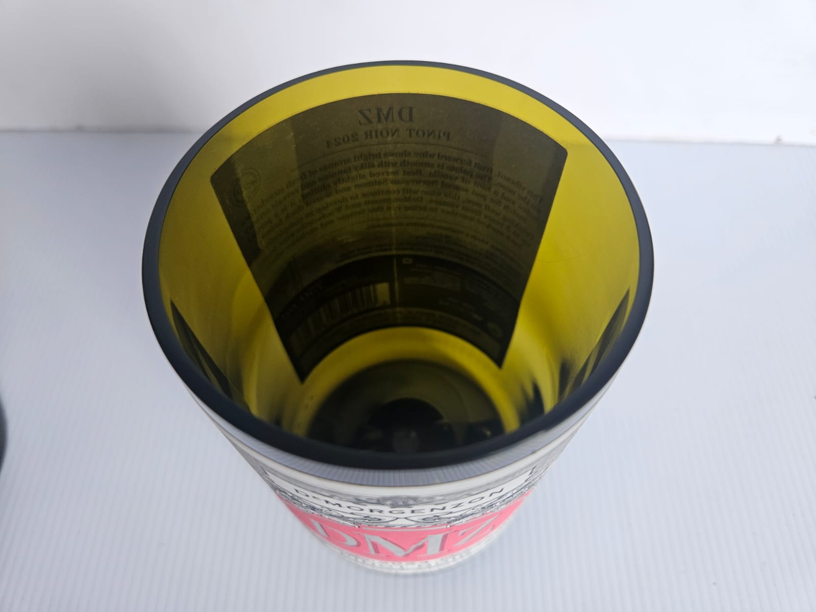 Bespoke handcrafted cut and ground DMZ wine bottles