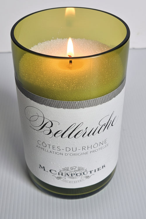 Bespoke handcrafted cut and ground Belleruche Côtes-du-Rhône bottle