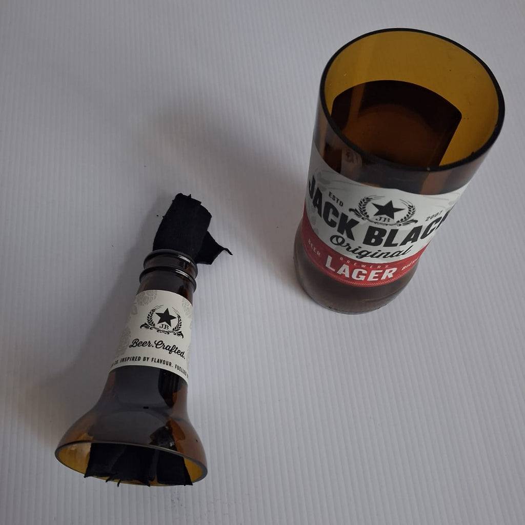 Bespoke Upcycled Beer Bottle Self-watering Planter