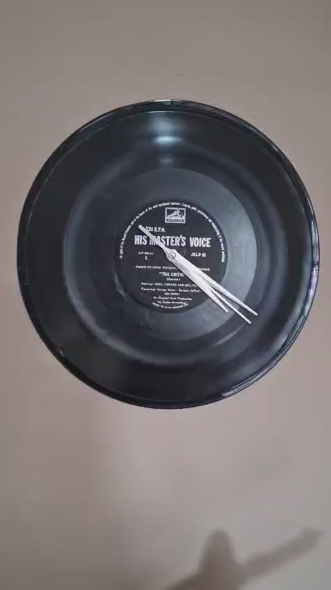 Bespoke Concentric Upcycled LP Record Clock - The Critic - His Master's Voice